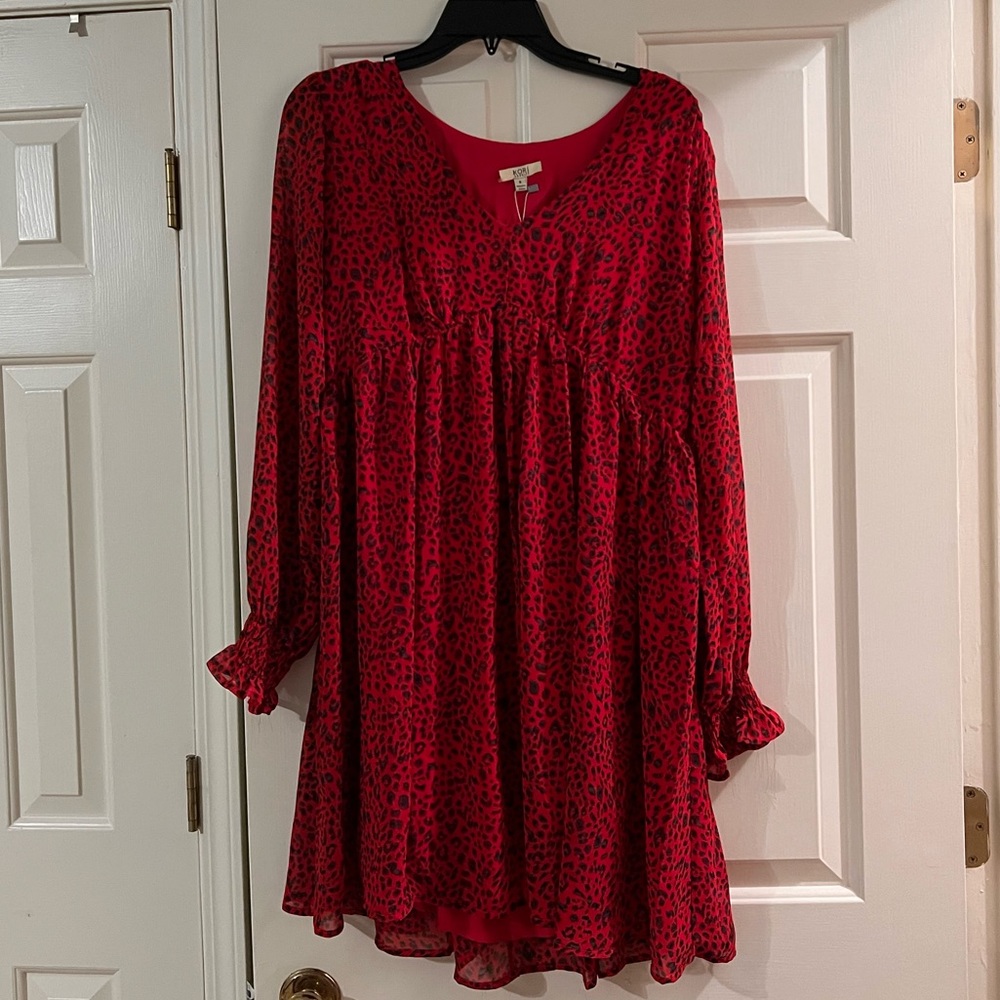 Animal print Red Dress